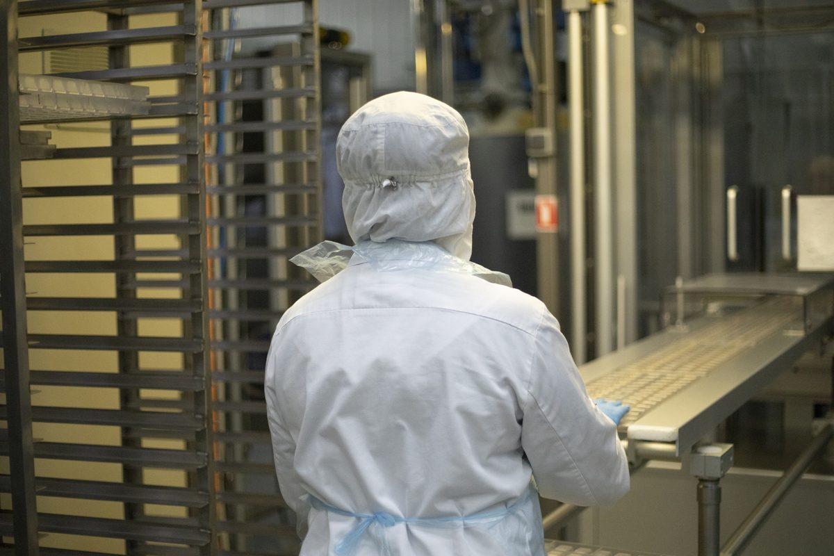 A food manufacturing production line