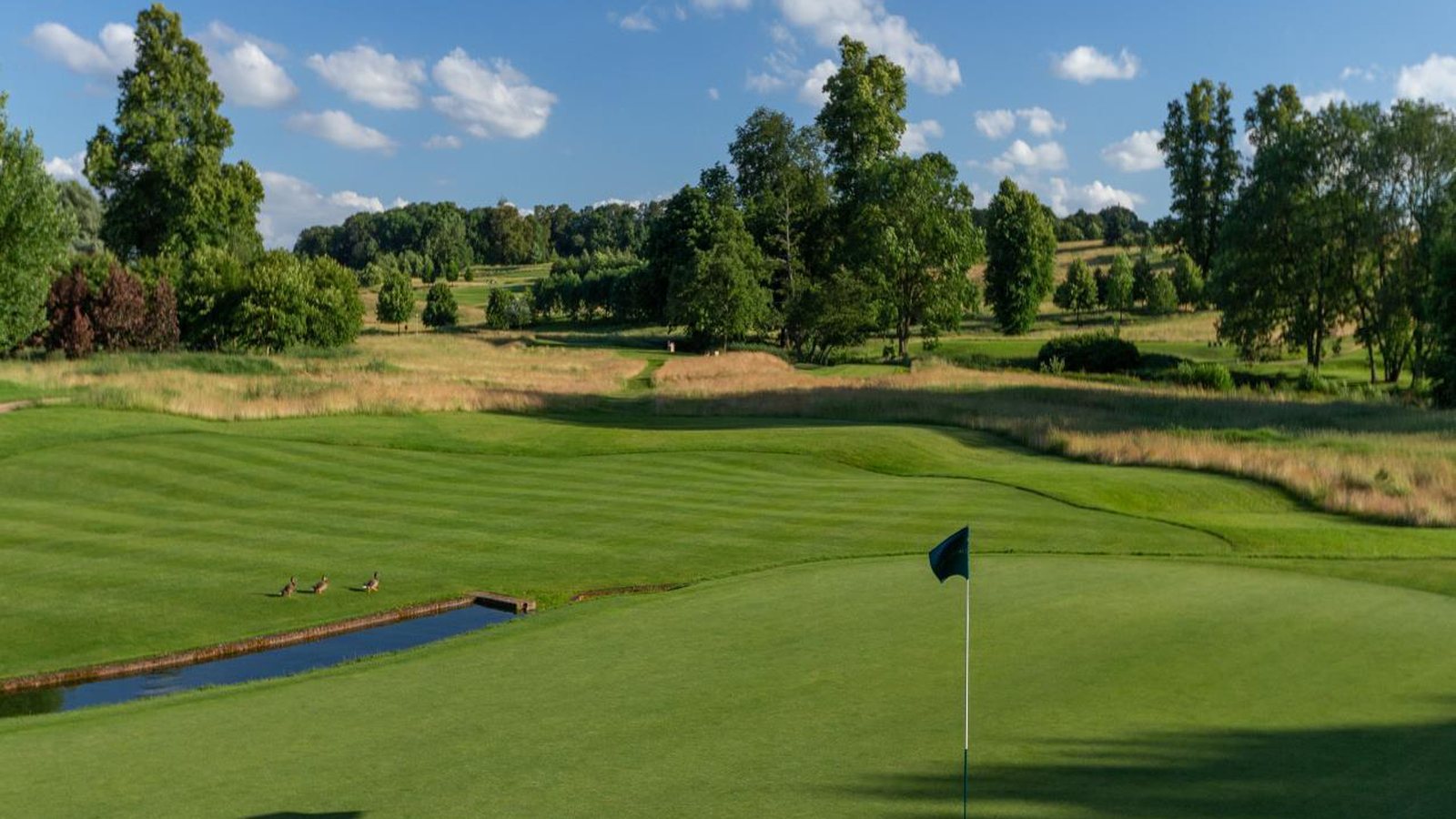 The 18-hole championship course at The Grove, Hertfordshire, on a clear summer day
