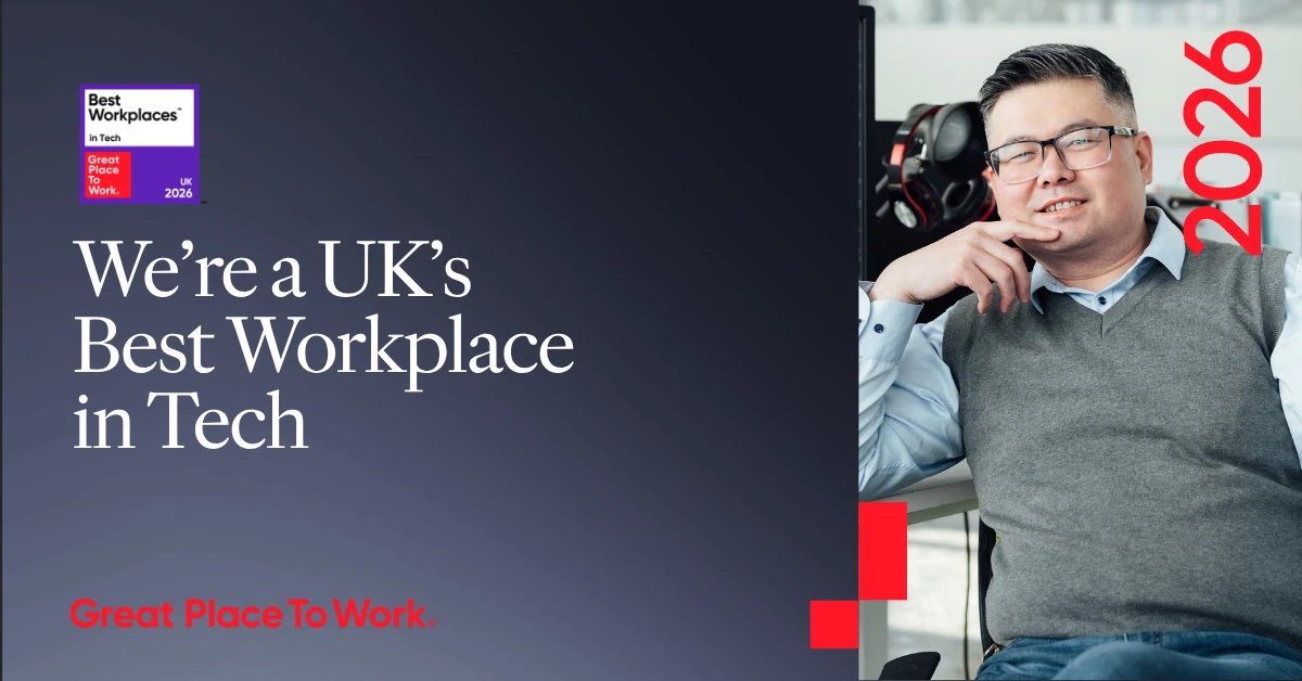 Great Place To Work Best Workplaces in Tech UK 2026 badge, recognising Managed247 as one of the UK’s Best Workplaces in Tech
